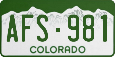 CO license plate AFS981