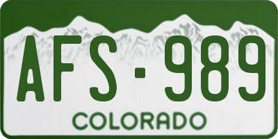 CO license plate AFS989