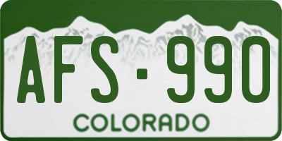 CO license plate AFS990