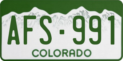 CO license plate AFS991