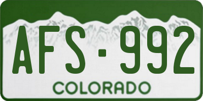 CO license plate AFS992