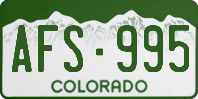 CO license plate AFS995