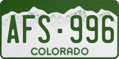 CO license plate AFS996