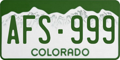 CO license plate AFS999