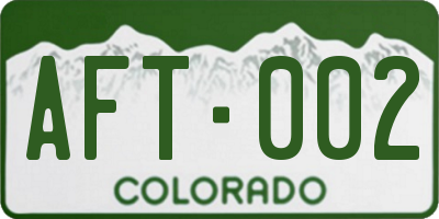 CO license plate AFT002