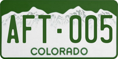 CO license plate AFT005