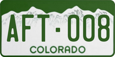 CO license plate AFT008