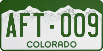 CO license plate AFT009