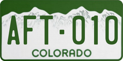 CO license plate AFT010
