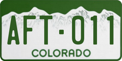 CO license plate AFT011