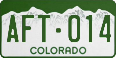 CO license plate AFT014