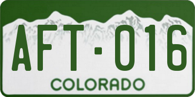 CO license plate AFT016
