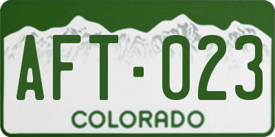 CO license plate AFT023