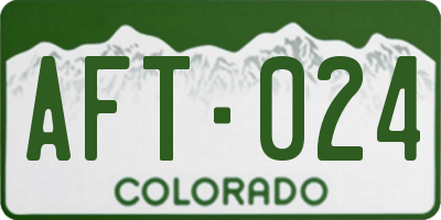 CO license plate AFT024