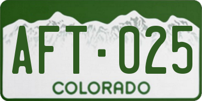 CO license plate AFT025