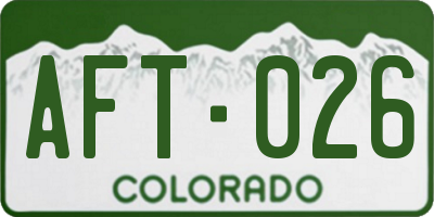 CO license plate AFT026