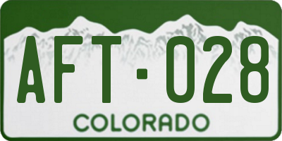 CO license plate AFT028