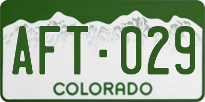 CO license plate AFT029
