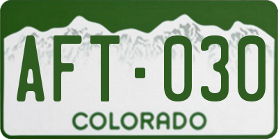 CO license plate AFT030