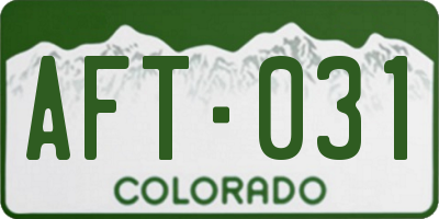 CO license plate AFT031