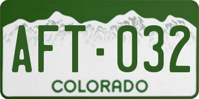 CO license plate AFT032