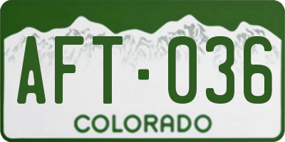 CO license plate AFT036