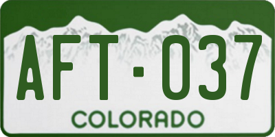CO license plate AFT037