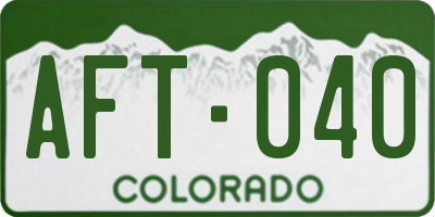 CO license plate AFT040