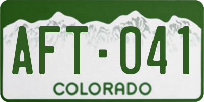 CO license plate AFT041