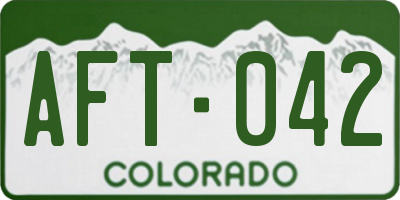 CO license plate AFT042