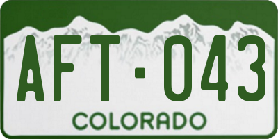 CO license plate AFT043