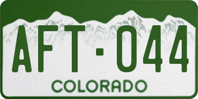 CO license plate AFT044