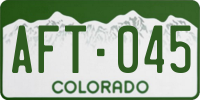 CO license plate AFT045