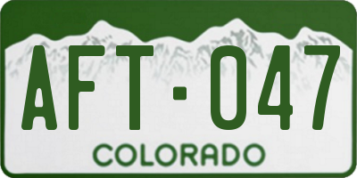 CO license plate AFT047