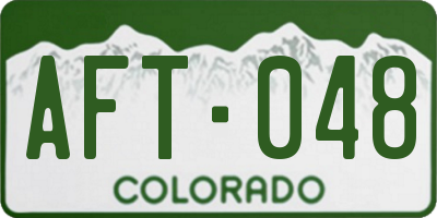 CO license plate AFT048