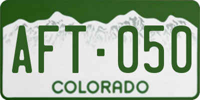CO license plate AFT050