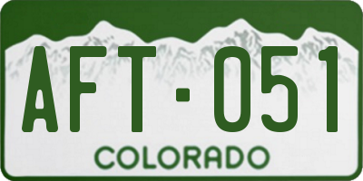 CO license plate AFT051