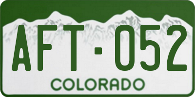 CO license plate AFT052