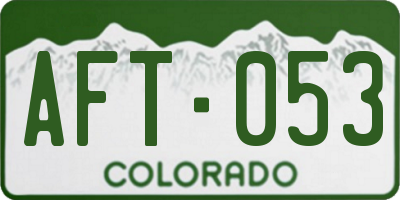 CO license plate AFT053