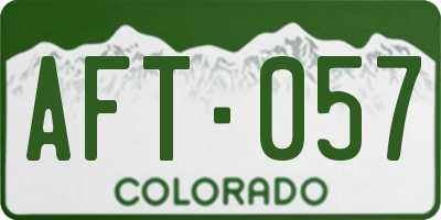 CO license plate AFT057