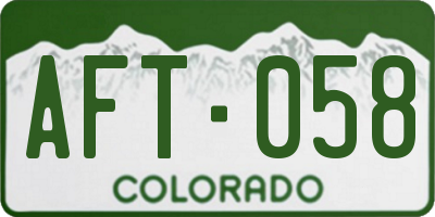 CO license plate AFT058