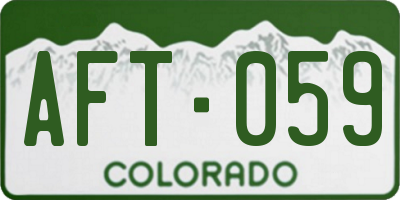 CO license plate AFT059
