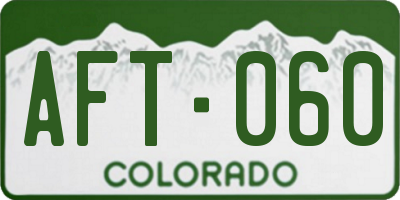 CO license plate AFT060