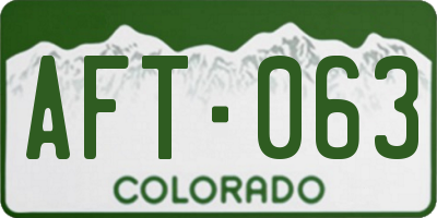 CO license plate AFT063