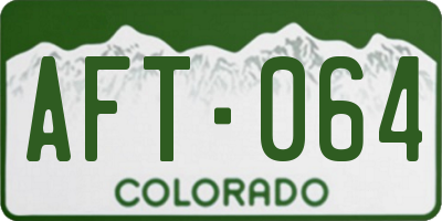 CO license plate AFT064
