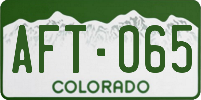 CO license plate AFT065
