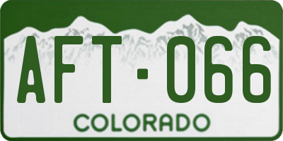 CO license plate AFT066