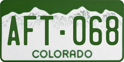 CO license plate AFT068