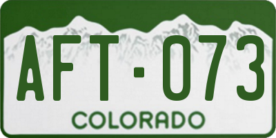 CO license plate AFT073