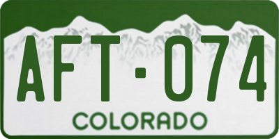 CO license plate AFT074